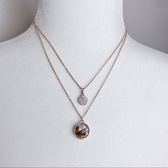 Reitmans Jewelry - Reitmans Multi Row Rose Gold Medallion Pendant NWOT
